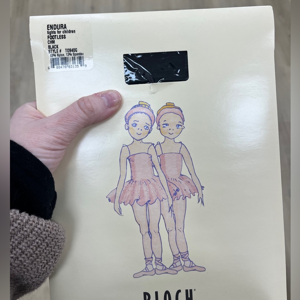 Bloch kids Footless Tights in Black t0940g